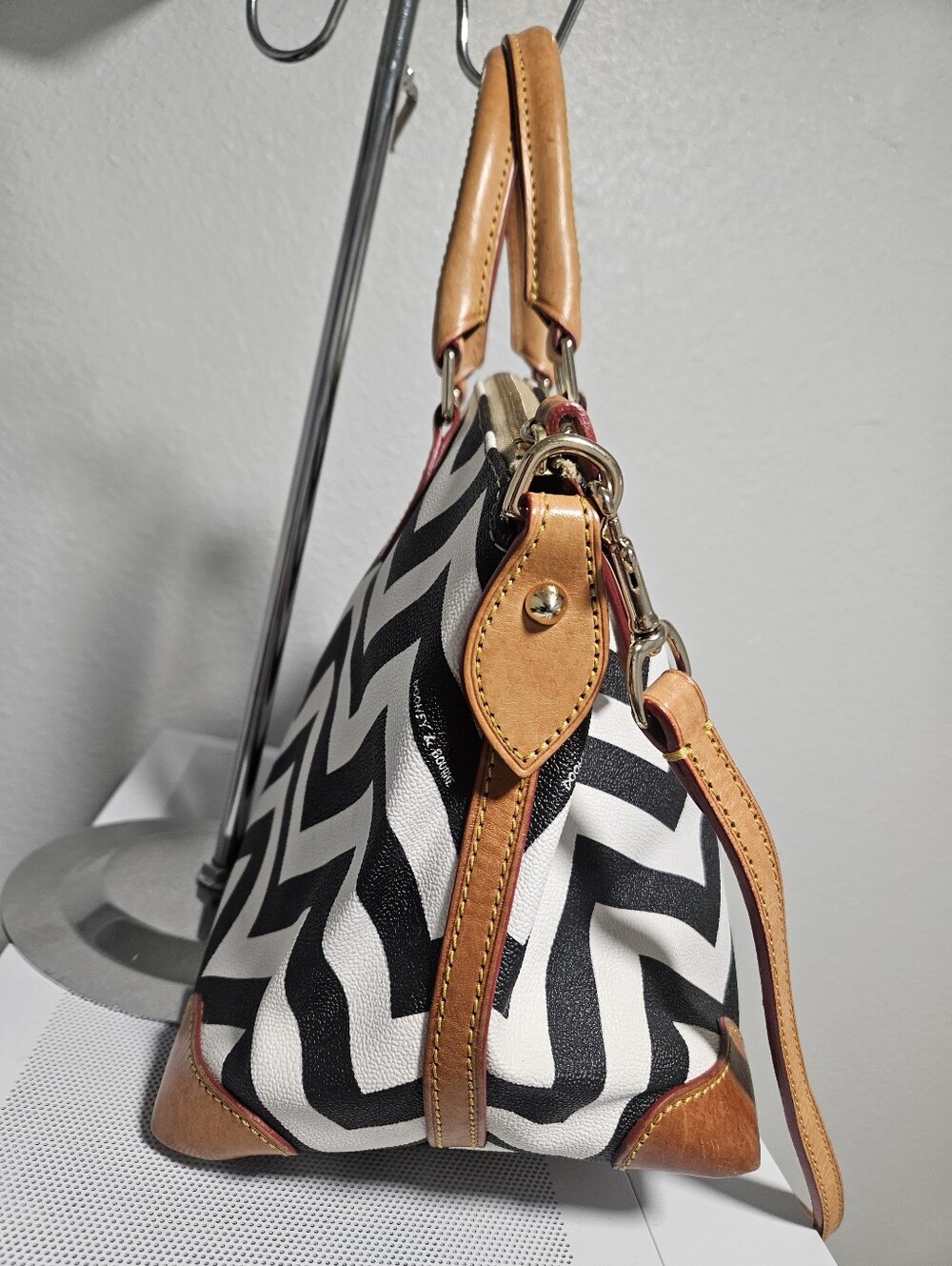 Dooney & Bourke Women's Chevron Geena Satchel Bag - Picture 5 of 14